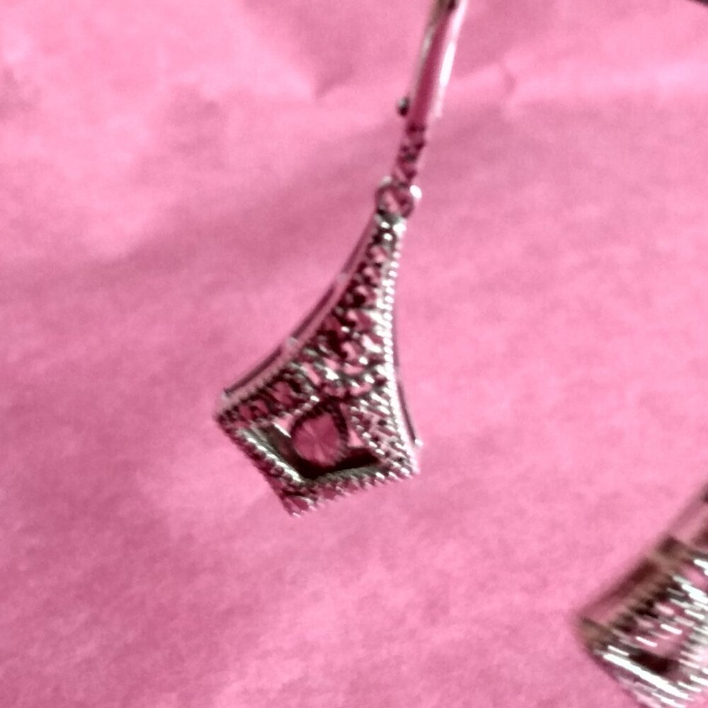 Solid 14k  white gold earrings - Picture 9 of 10